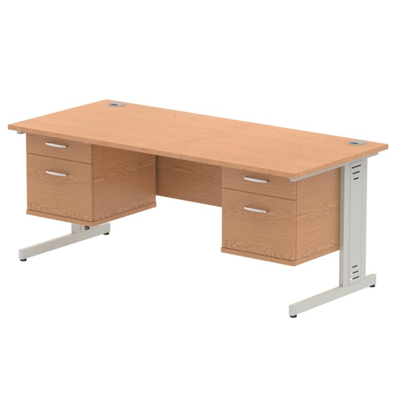 Impulse 1800mm Cable Managed Straight Desk With Two Fixed Pedestal - Image 21