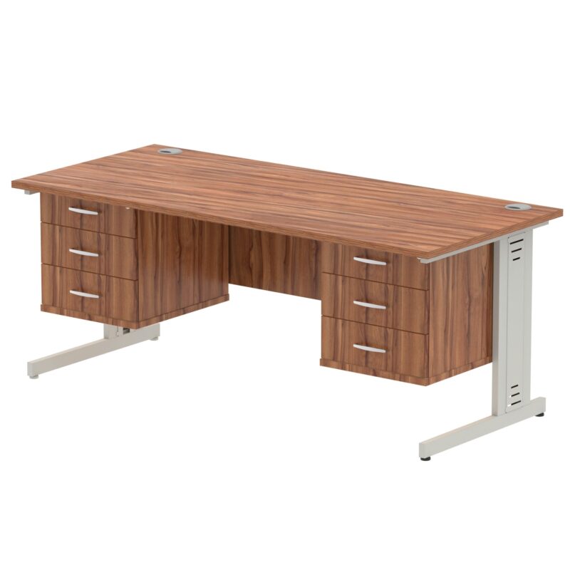 Impulse 1800mm Cable Managed Straight Desk With Two Fixed Pedestal - Image 29