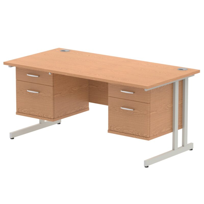 Impulse 1600mm Cantilever Straight Desk With Two Fixed Pedestal - Image 29