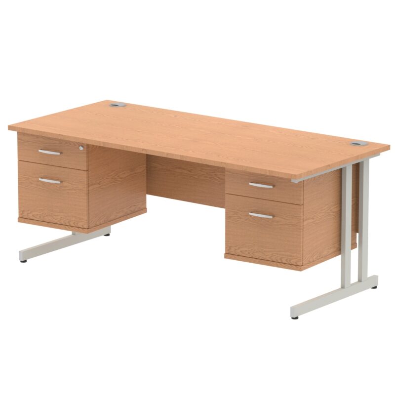 Impulse 1800mm Cantilever Straight Desk With Two Fixed Pedestal - Image 29