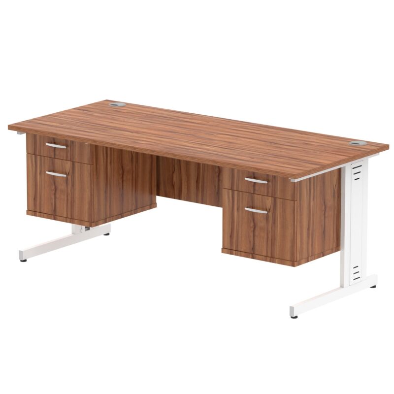 Impulse 1800mm Cable Managed Straight Desk With Two Fixed Pedestal - Image 28
