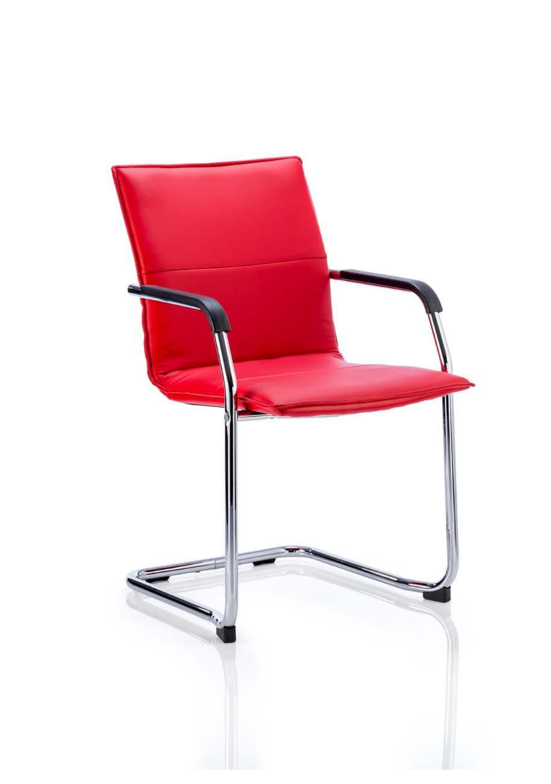 Echo Medium Back Leather Cantilever Visitor Chair with Arms - Image 2