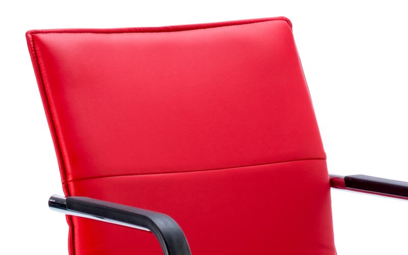 Echo Medium Back Leather Cantilever Visitor Chair with Arms - Image 5