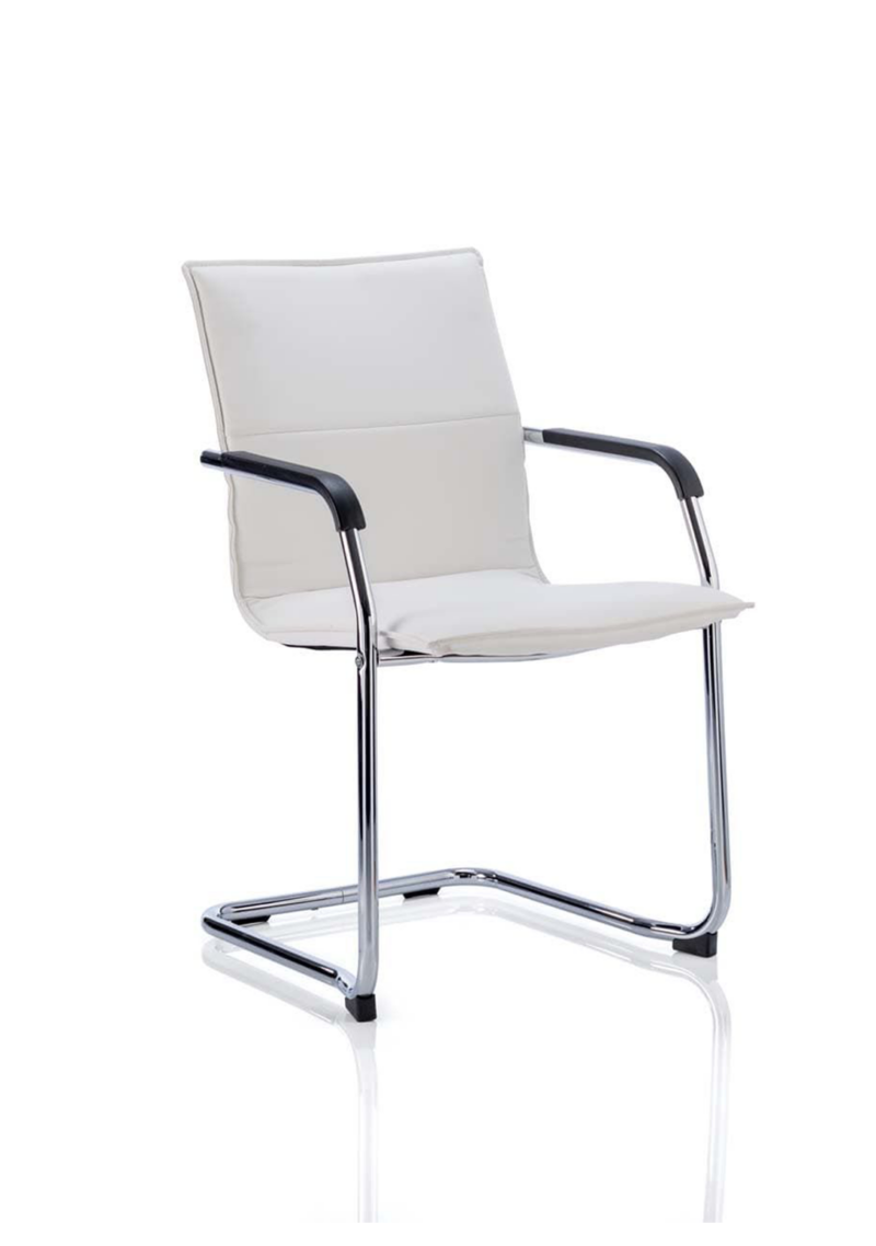 Echo Medium Back Leather Cantilever Visitor Chair with Arms - Image 6