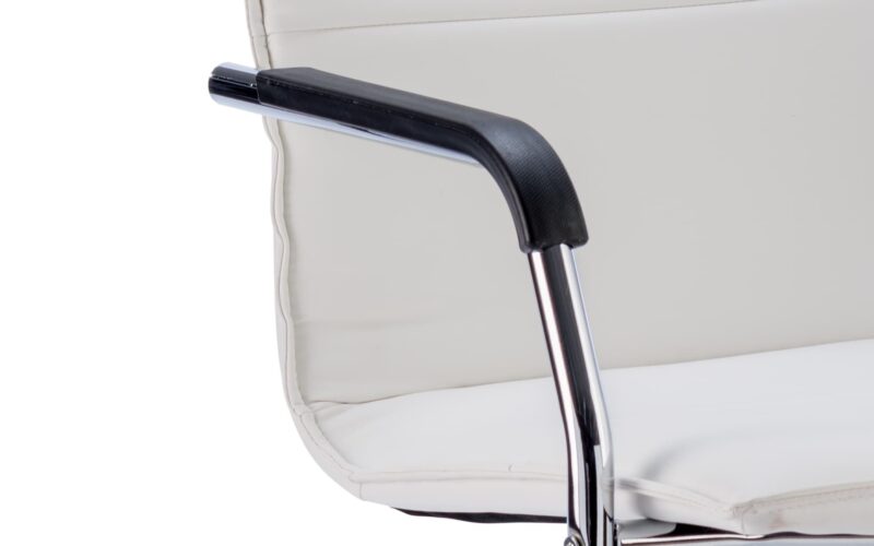 Echo Medium Back Leather Cantilever Visitor Chair with Arms - Image 7