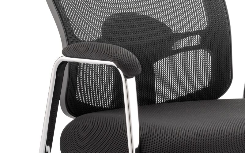Portland Medium Mesh Back (Straight Leg) Visitor Chair with Arms - Image 2