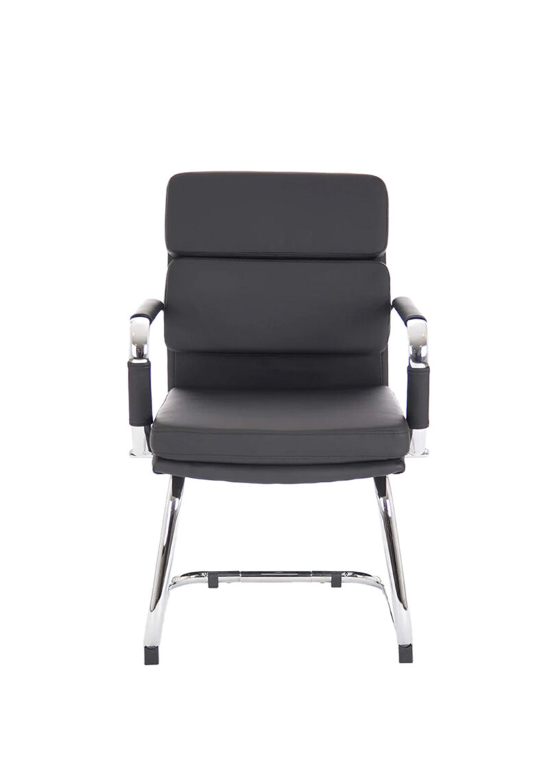 Advocate Medium Back Leather Visitor Office Chair with Arms - Image 2
