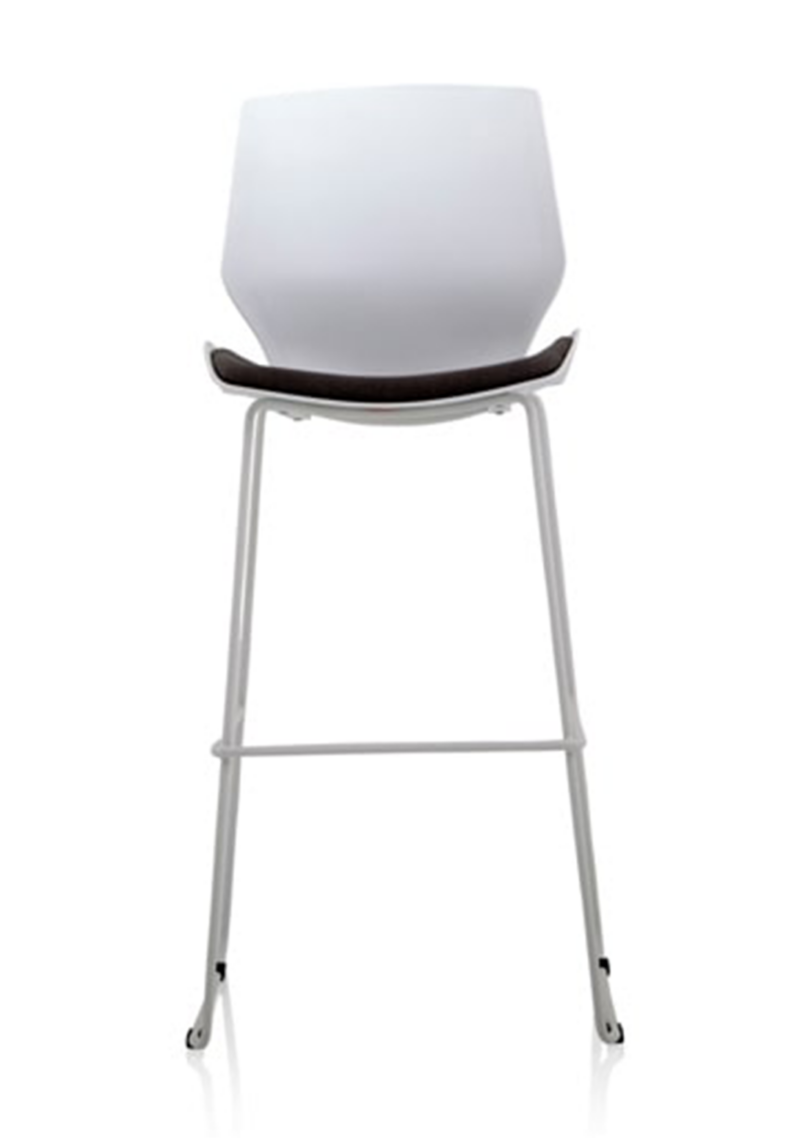 Florence White Frame Fabric Seat High Stool Chair - Image 2