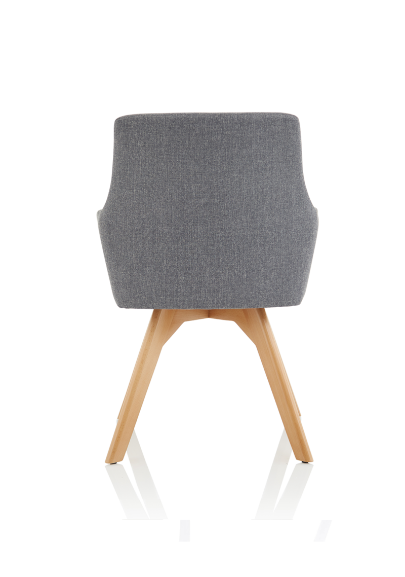 Carmen Grey Fabric Wooden Leg Visitor Chair - Image 6