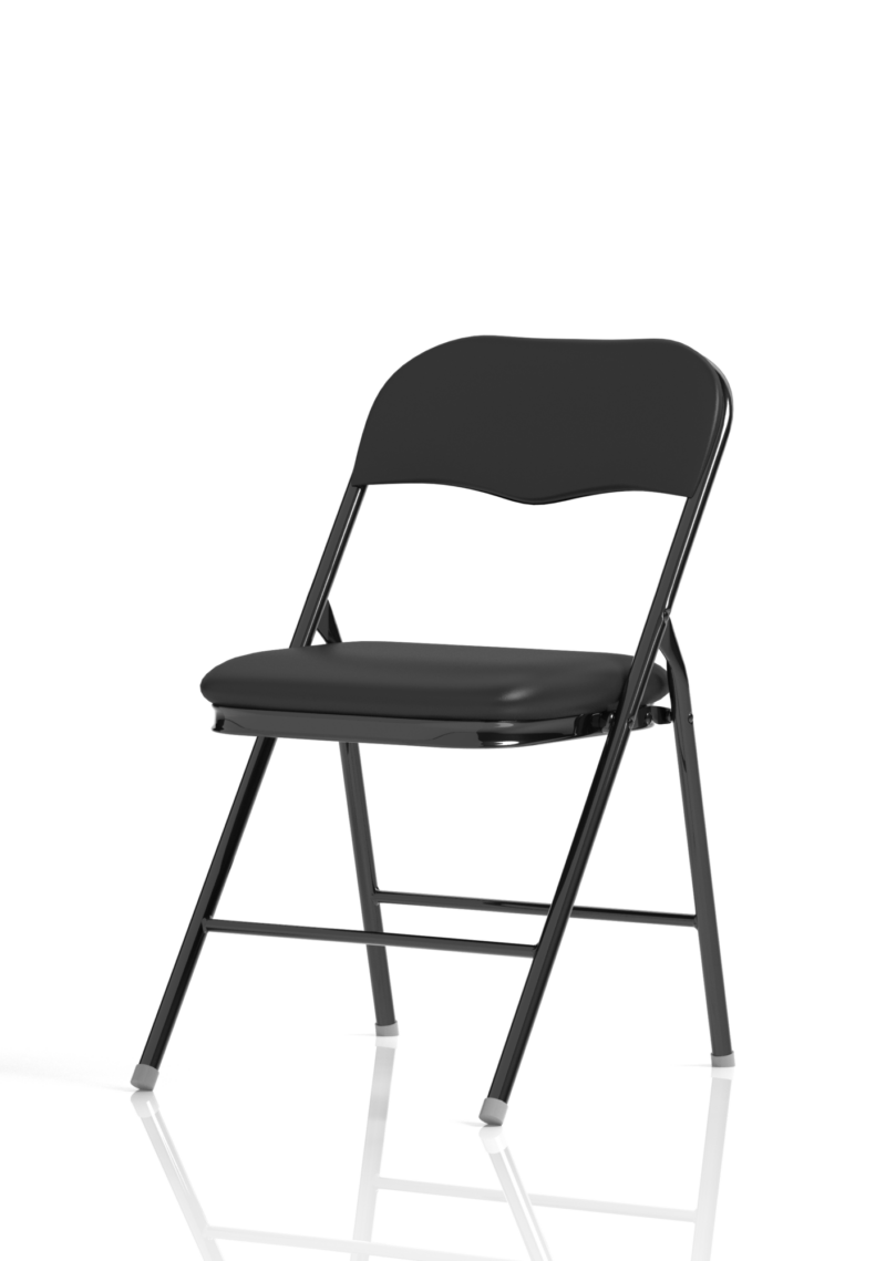Sicily Black Polyurethane Folding Chair - Image 3