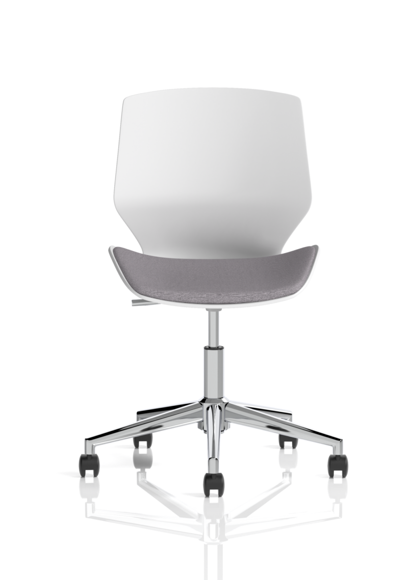 Florence 5 Star Base White Frame Fabric Visitor Chair - Image 2