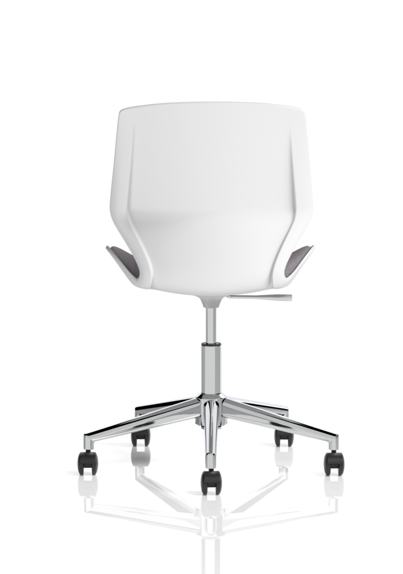 Florence 5 Star Base White Frame Fabric Visitor Chair - Image 6