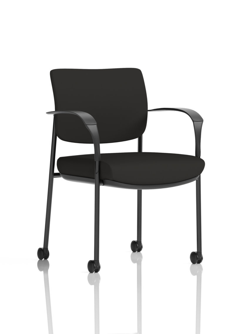 Brunswick Deluxe Medium Back Stacking Visitor Office Chair with Arms with Castors - Image 2