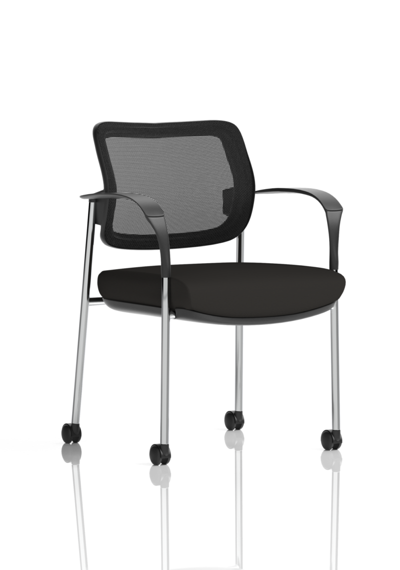 Brunswick Deluxe Medium Back Stacking Visitor Office Chair with Arms with Castors - Image 3