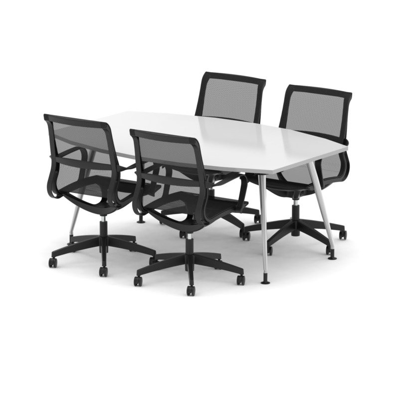 High Gloss 1800mm Writable Boardroom Table With Set Of Executive Chairs - Image 6
