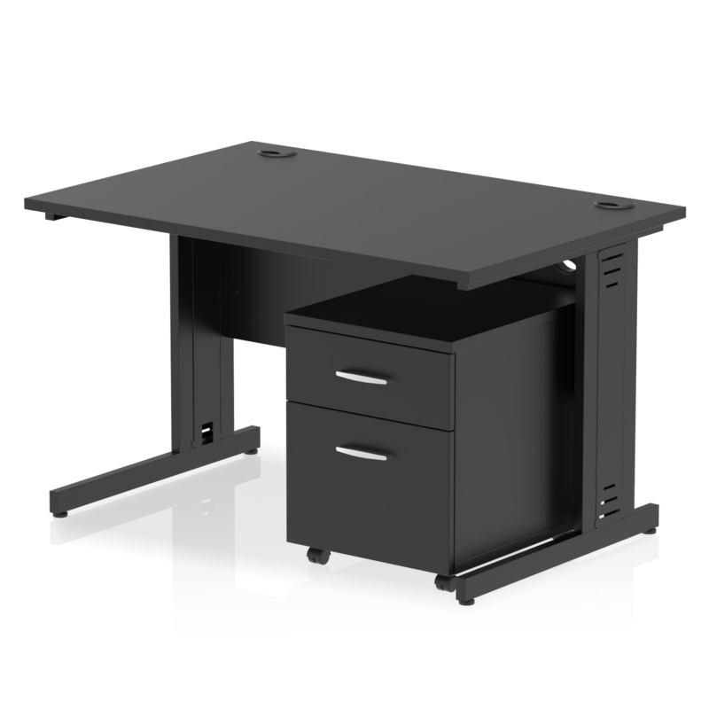 Impulse 1200mm Cable Managed Straight Desk With Mobile Pedestal - Image 41