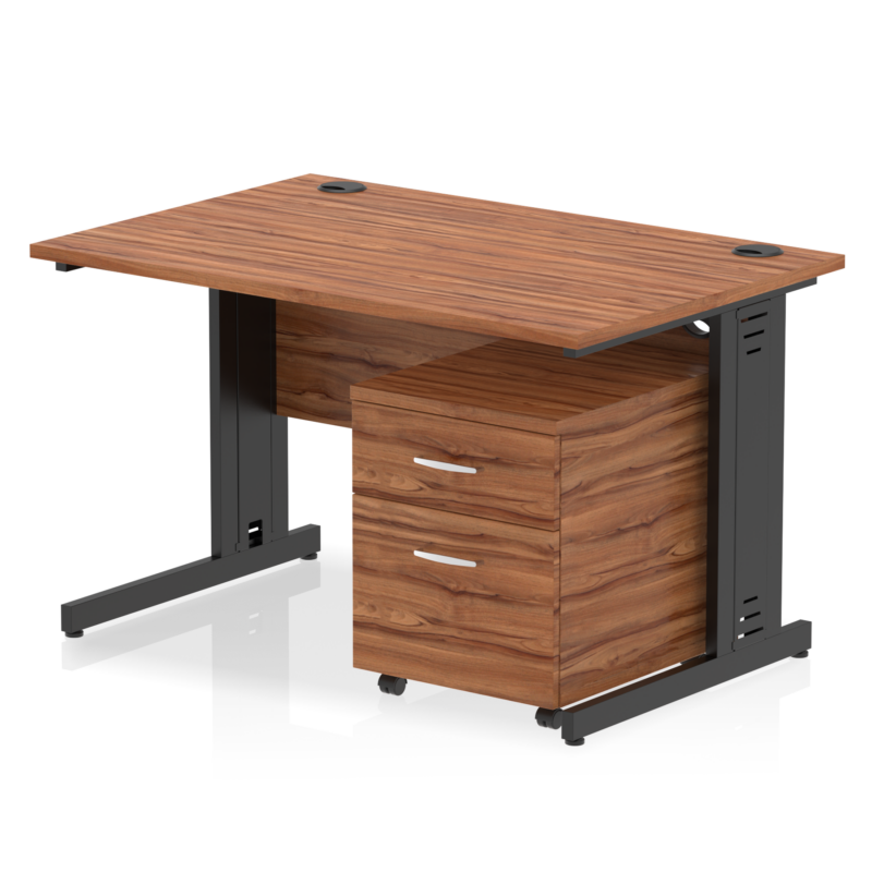 Impulse 1200mm Cable Managed Straight Desk With Mobile Pedestal - Image 40