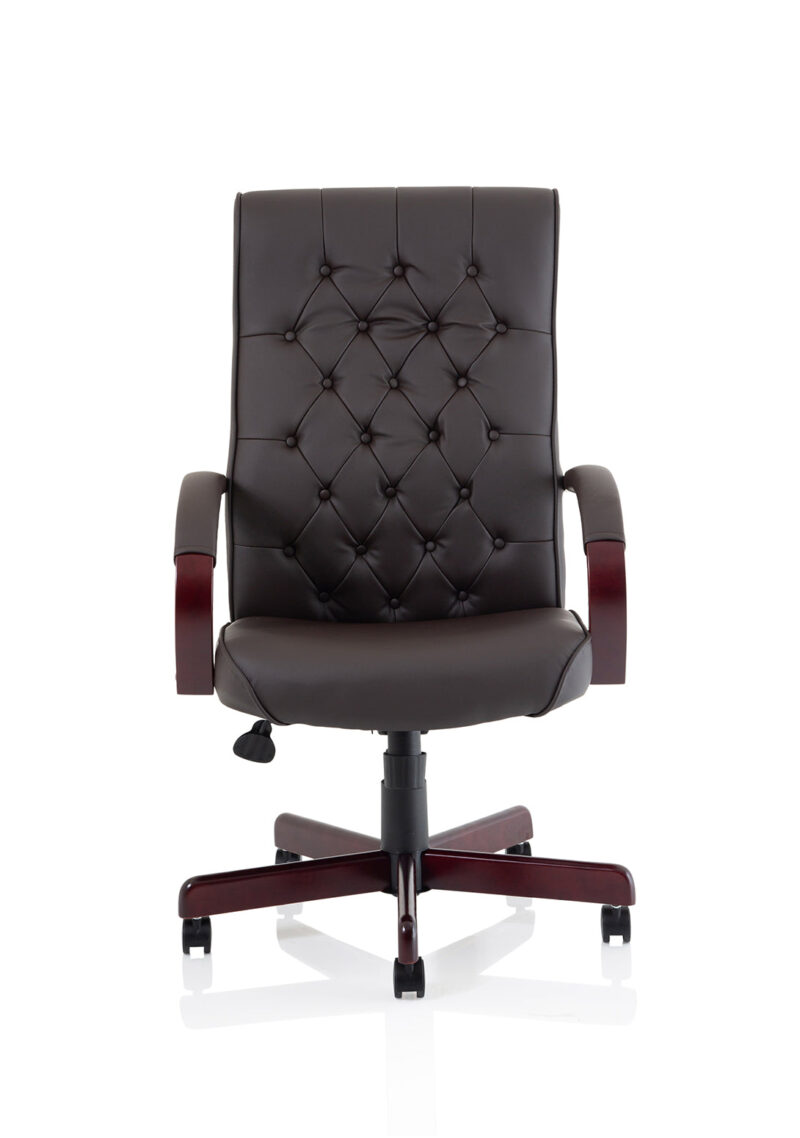 Chesterfield High Back Leather Executive Office Chair with Arms - Image 20