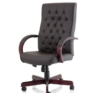 Chesterfield High Back Leather Executive Office Chair with Arms - Image 21