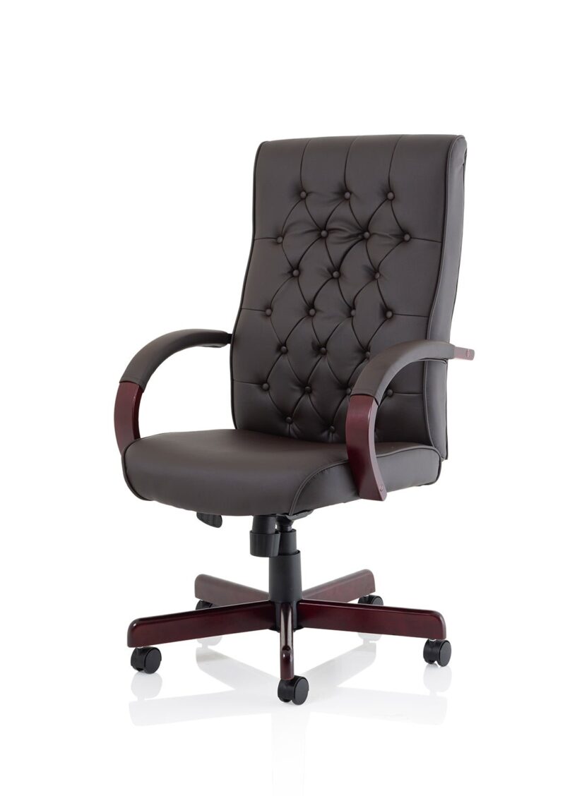 Chesterfield High Back Leather Executive Office Chair with Arms - Image 21