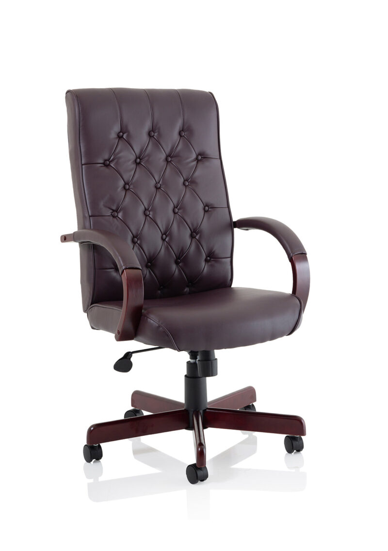 Chesterfield High Back Leather Executive Office Chair with Arms - Image 10