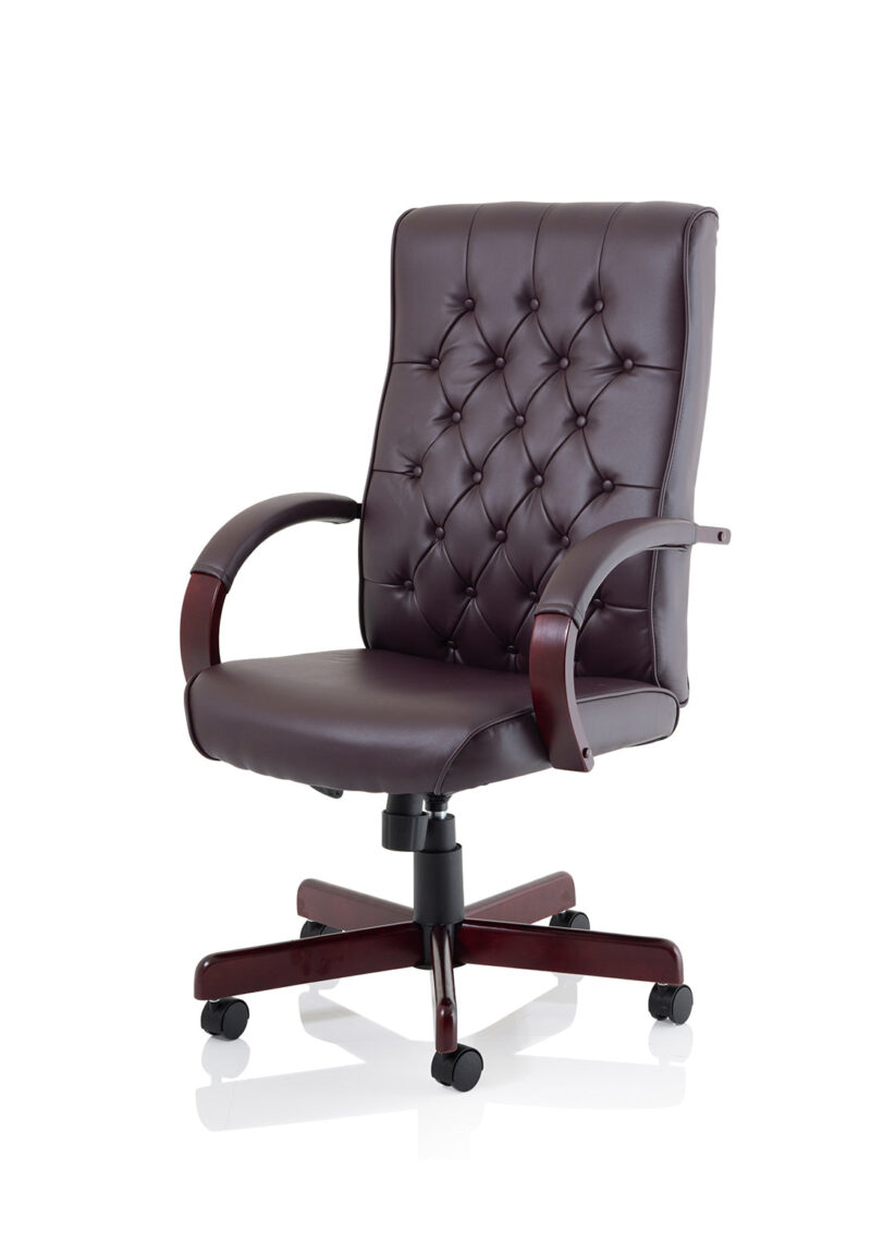 Chesterfield High Back Leather Executive Office Chair with Arms - Image 13