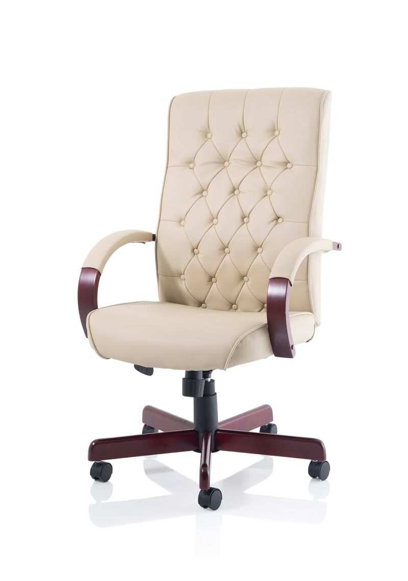 Chesterfield High Back Leather Executive Office Chair with Arms - Image 32