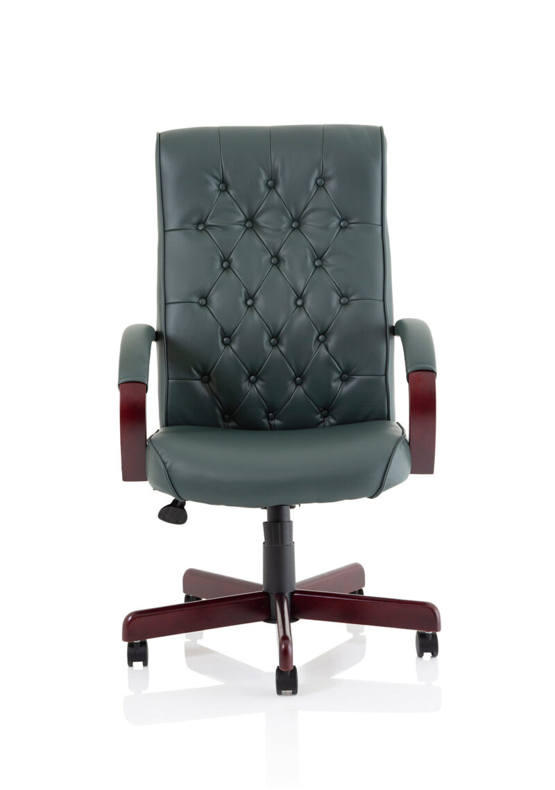 Chesterfield High Back Leather Executive Office Chair with Arms - Image 2