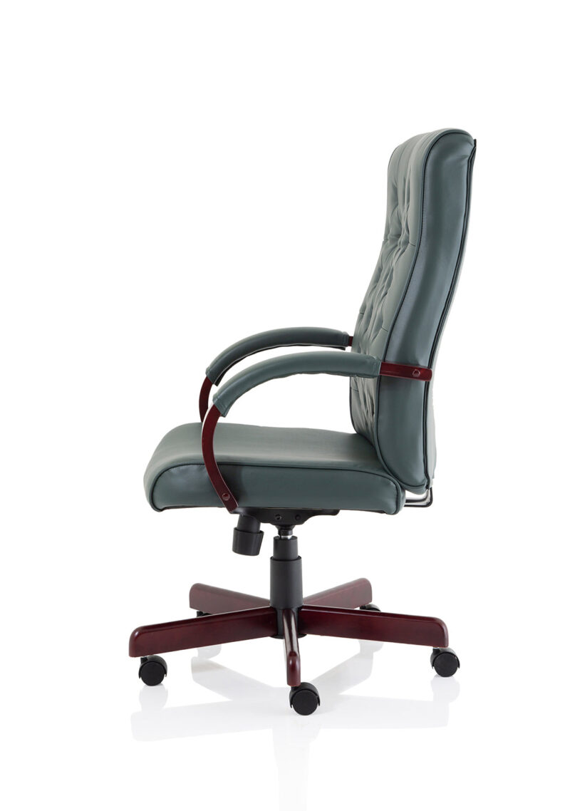 Chesterfield High Back Leather Executive Office Chair with Arms - Image 4