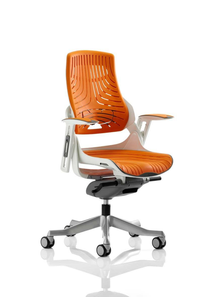 Zure High Back White Shell Executive Office Chair with Arms - Image 33
