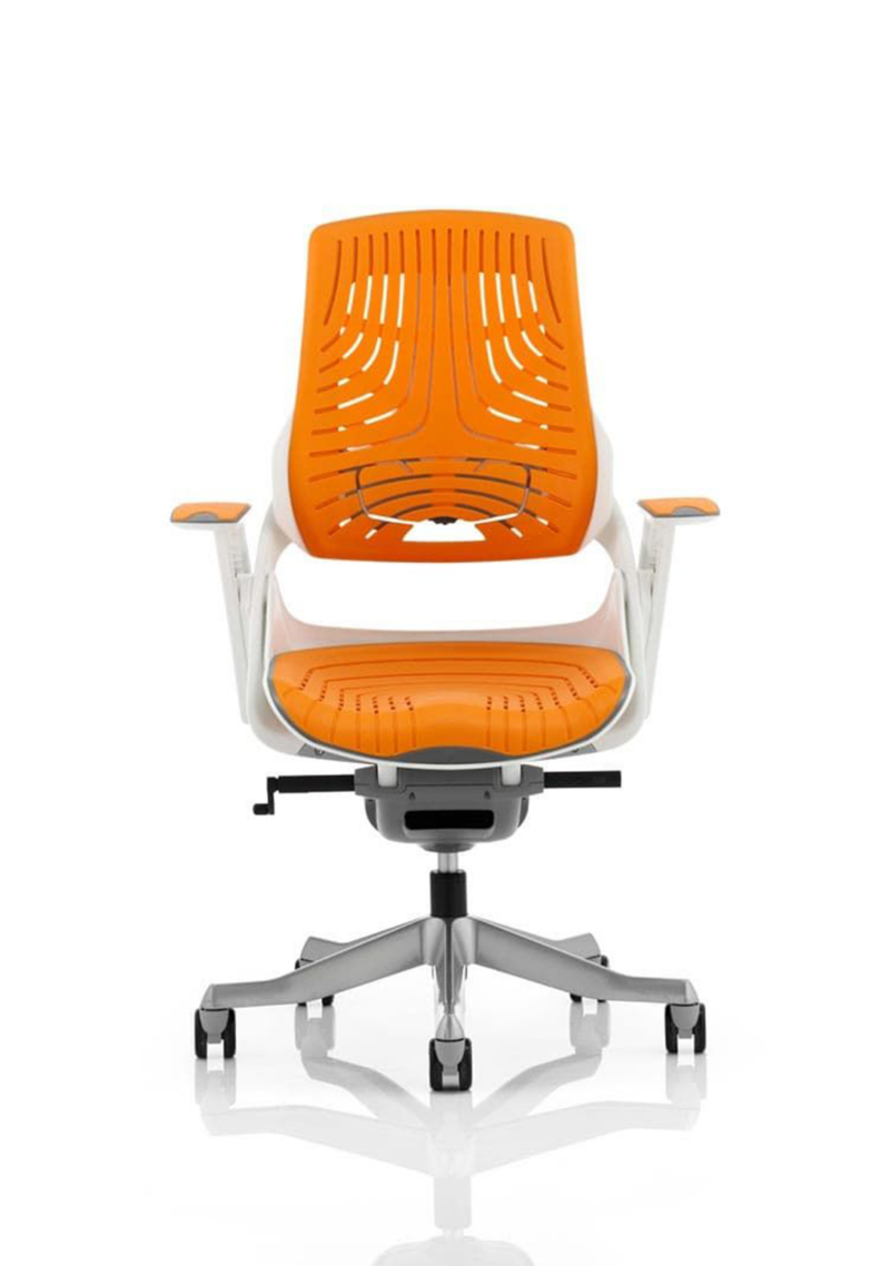 Zure High Back White Shell Executive Office Chair with Arms - Image 34