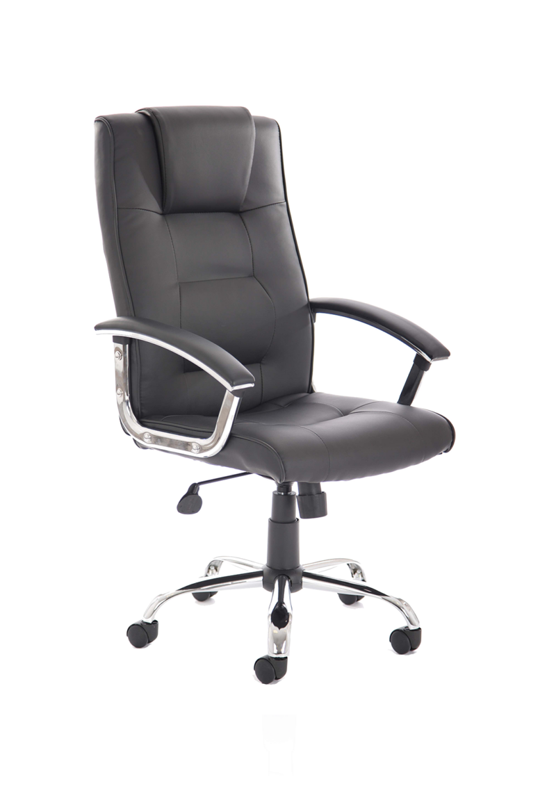 Thrift High Back Executive Black Leather Office Chair with Arms