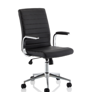 Ezra Medium Back Leather Executive Office Chair with Arms