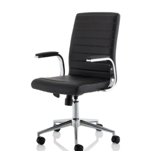 Ezra Medium Back Leather Executive Office Chair with Arms - Image 3