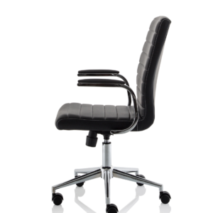 Ezra Medium Back Leather Executive Office Chair with Arms - Image 4