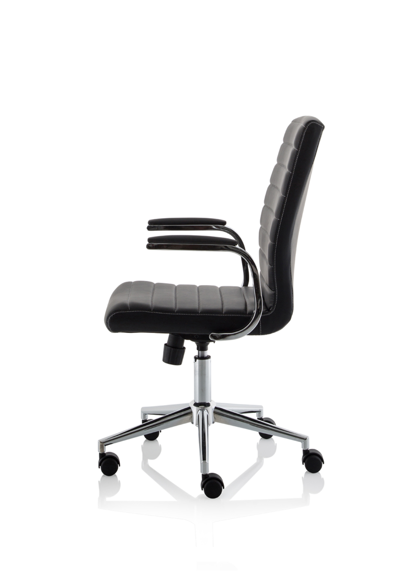Ezra Medium Back Leather Executive Office Chair with Arms - Image 4