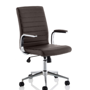 Ezra Medium Back Leather Executive Office Chair with Arms - Image 16