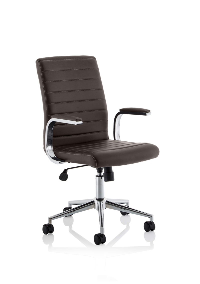 Ezra Medium Back Leather Executive Office Chair with Arms - Image 16