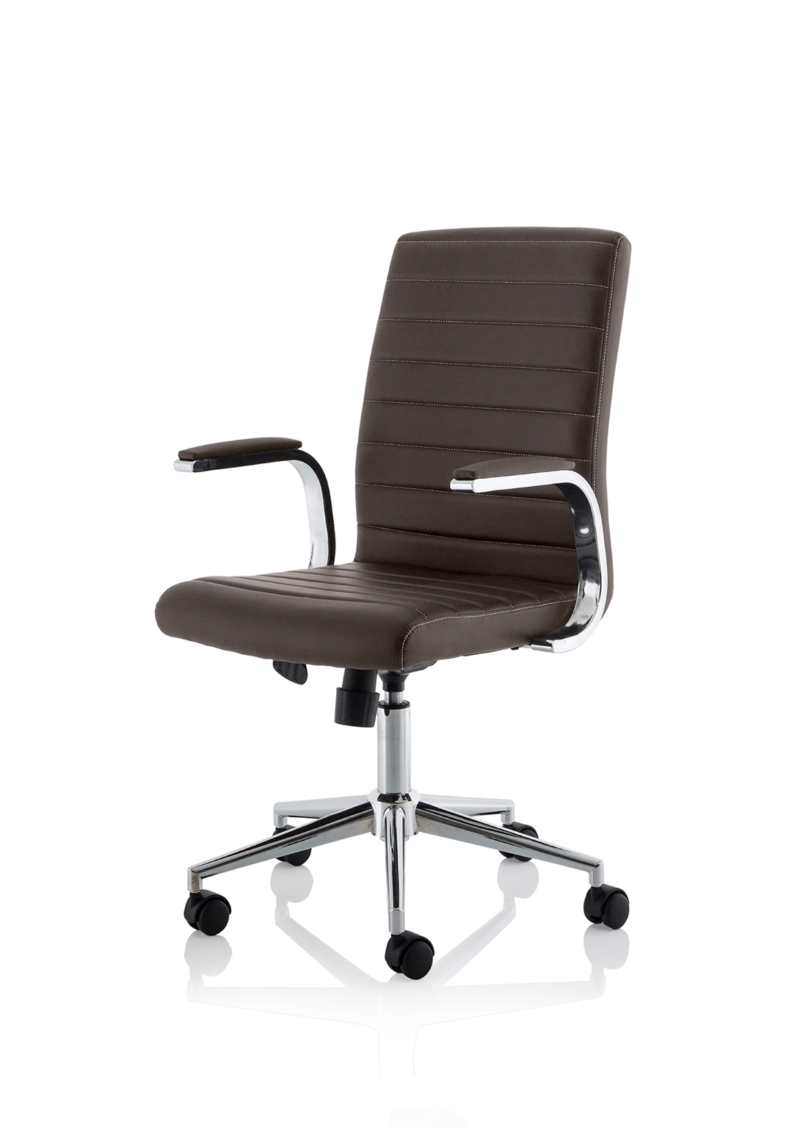 Ezra Medium Back Leather Executive Office Chair with Arms - Image 18