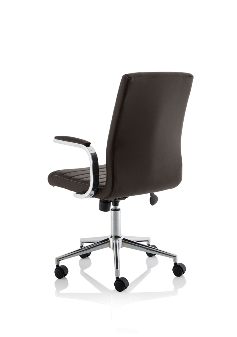 Ezra Medium Back Leather Executive Office Chair with Arms - Image 20