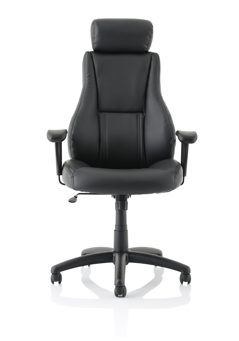 Winsor Medium Back Executive Black Leather Office Chair with Arms - Image 2