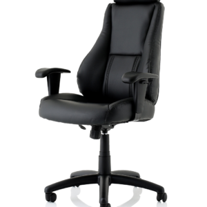 Winsor Medium Back Executive Black Leather Office Chair with Arms - Image 3