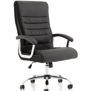 Dallas High Back Black Leather Executive Office Chair with Arms