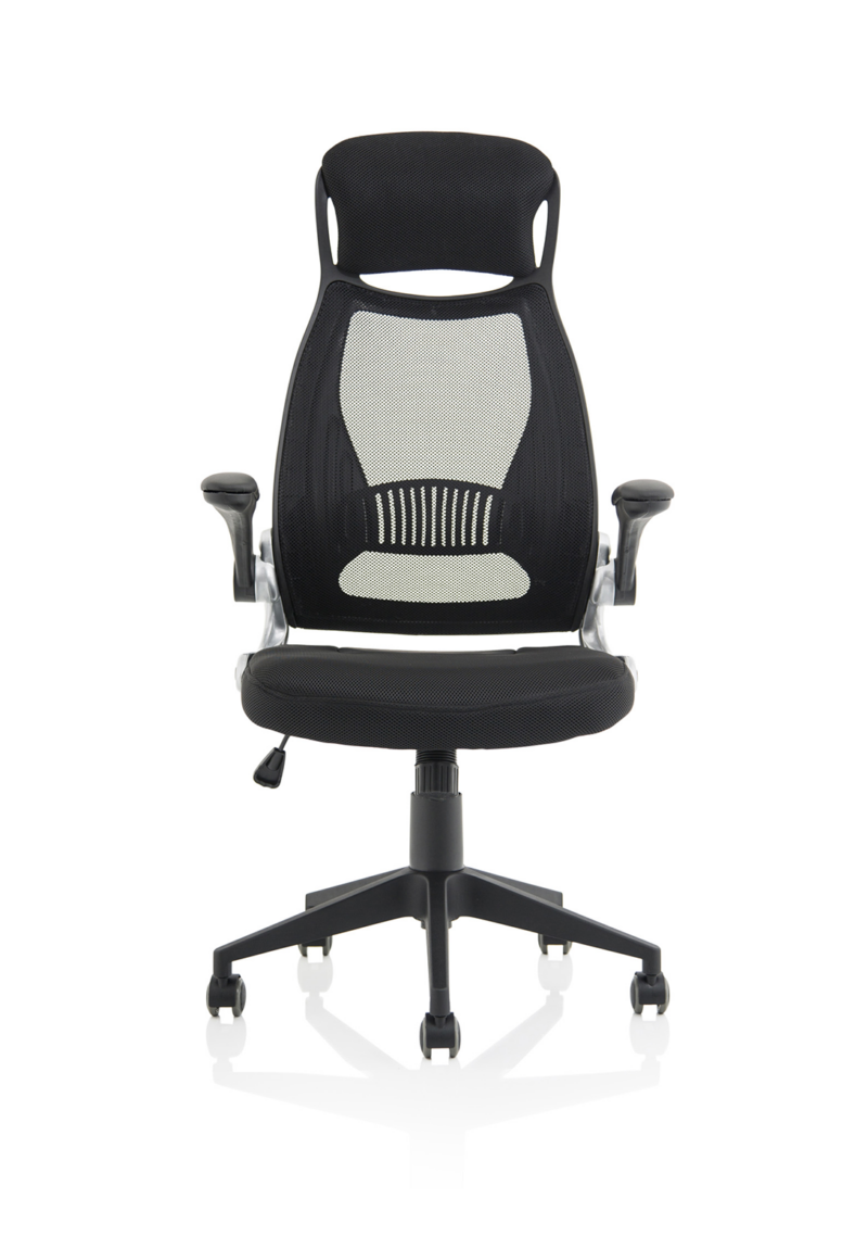 Saturn High Mesh Back Black Executive Office Chair with Arms - Image 2