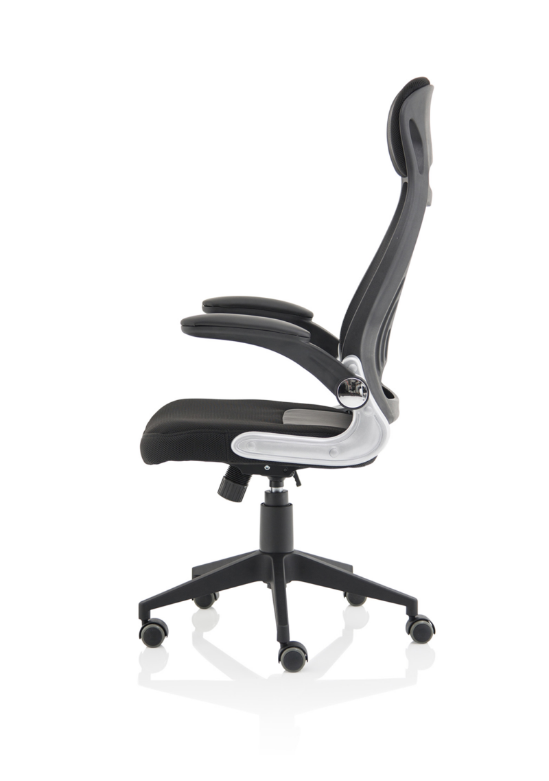 Saturn High Mesh Back Black Executive Office Chair with Arms - Image 4