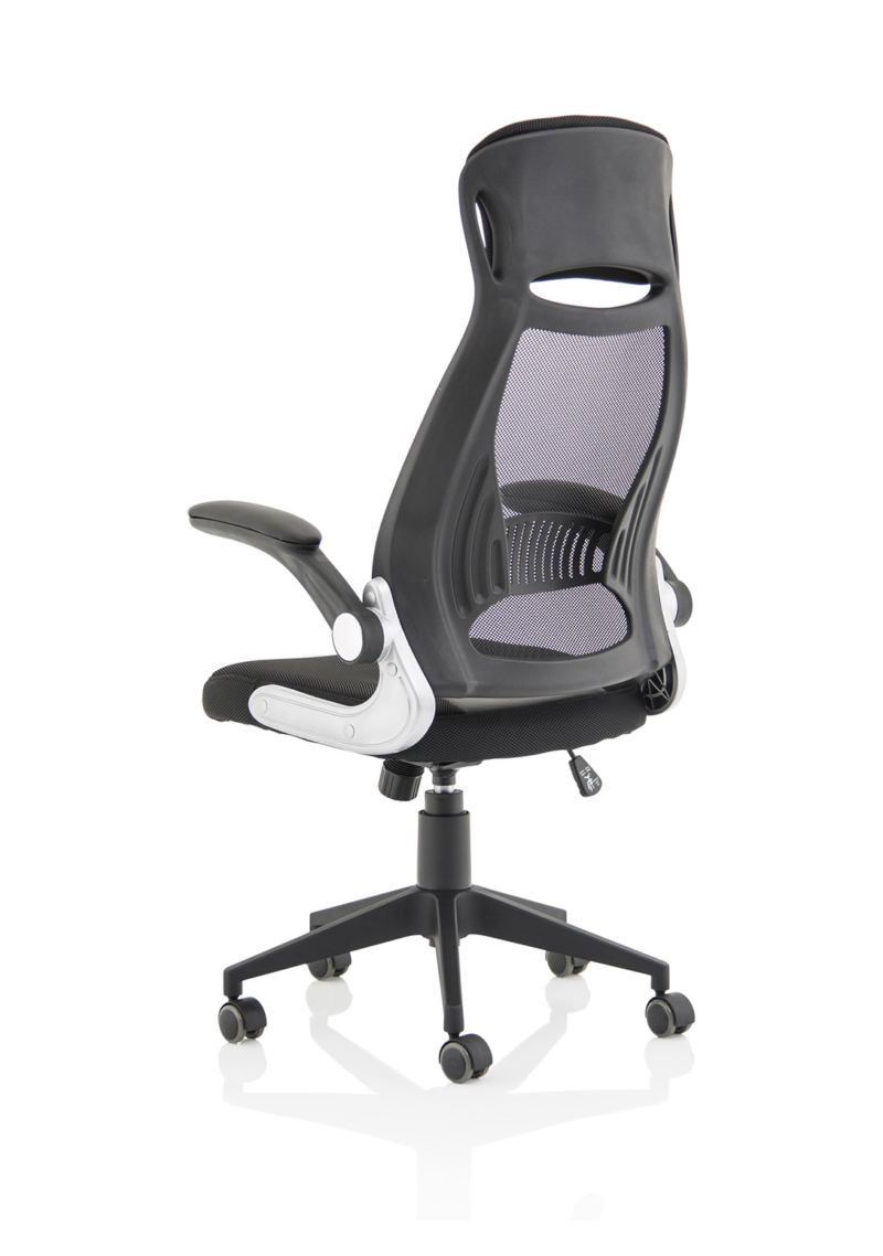 Saturn High Mesh Back Black Executive Office Chair with Arms - Image 5