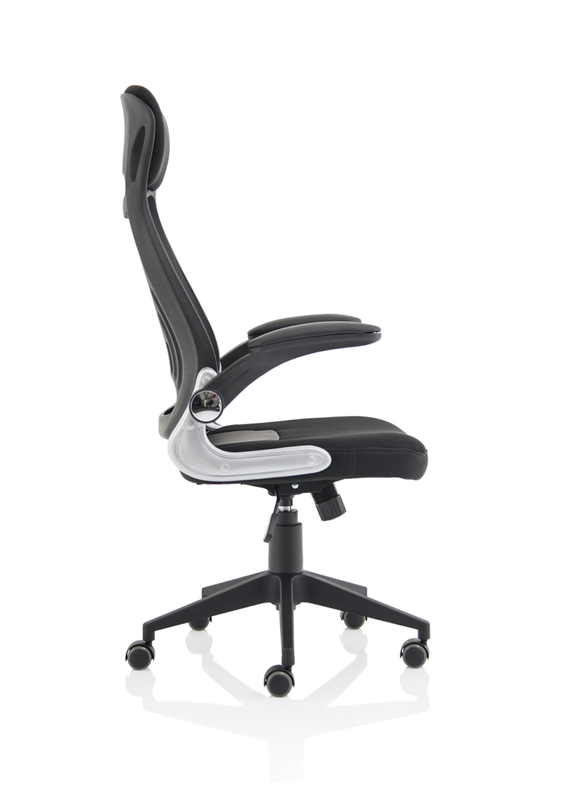 Saturn High Mesh Back Black Executive Office Chair with Arms - Image 7