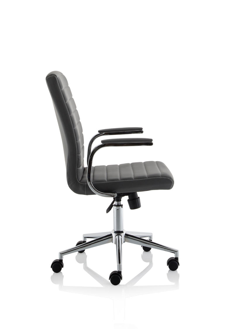 Ezra Medium Back Leather Executive Office Chair with Arms - Image 31