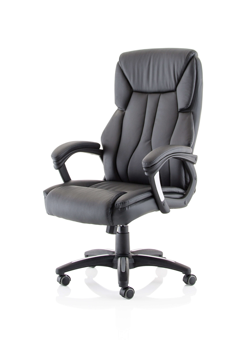 Stratford High Back Executive Black Leather Office Chair with Arms - Image 3