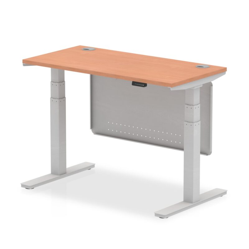 OE - Air Height Adjustable Slimline Desk with Cable Ports with Steel Modesty Panel - Image 2
